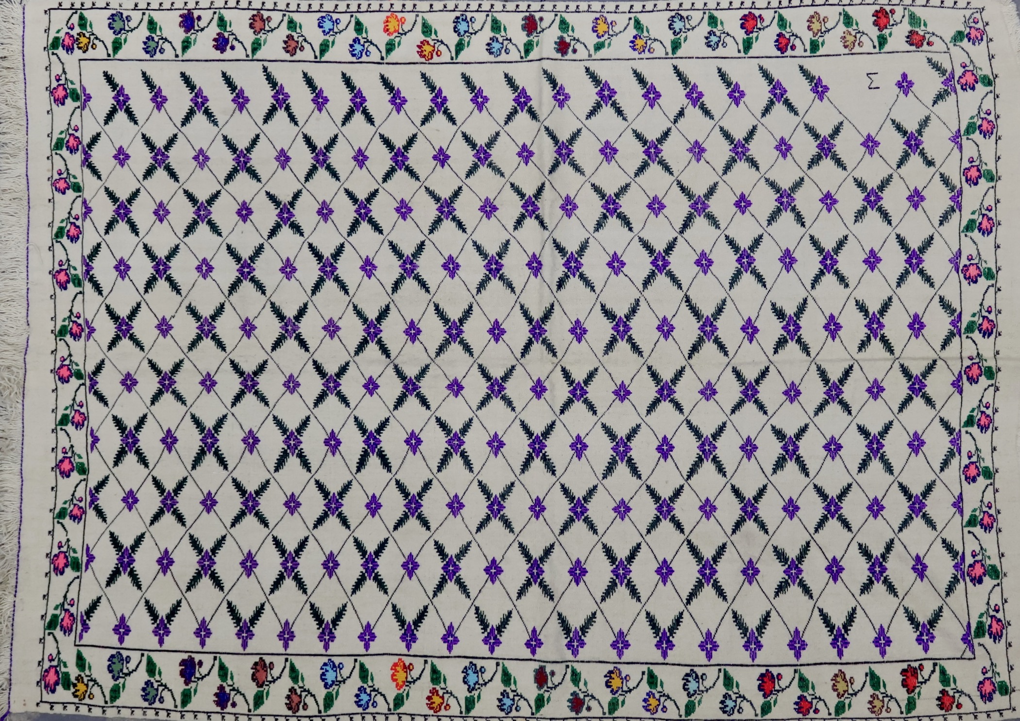 CR8492 VINTAGE 1950s ARMENIAN KILIM RUG 5'1