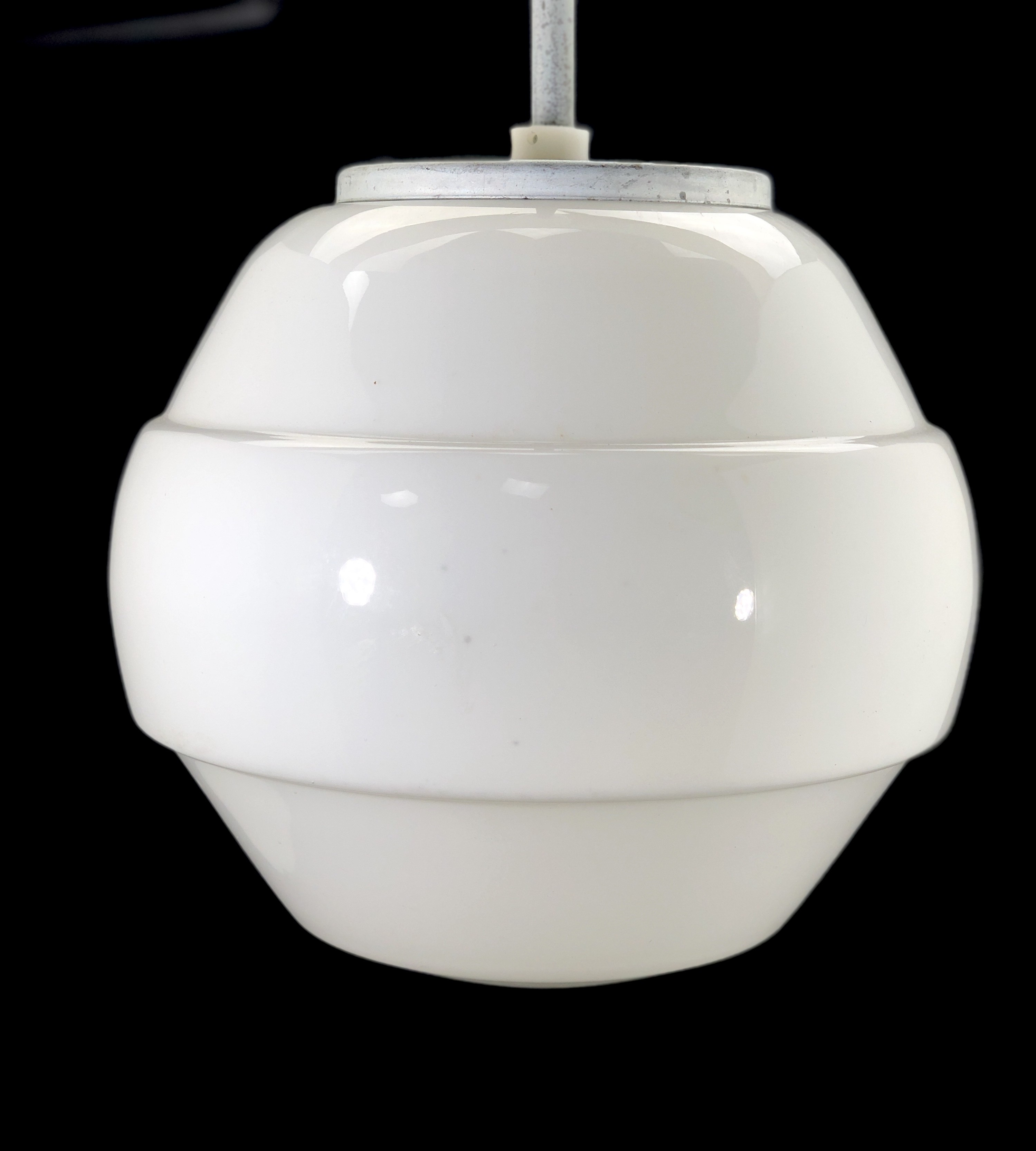 LG214 - Model C - Mid Century White Glass Cafe Light