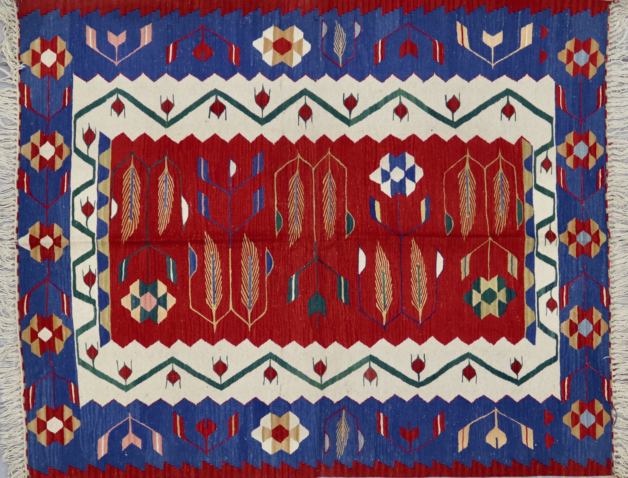 KL8238 VINTAGE 1990s TURKISH SHARKOY KILIM RUG 5'2