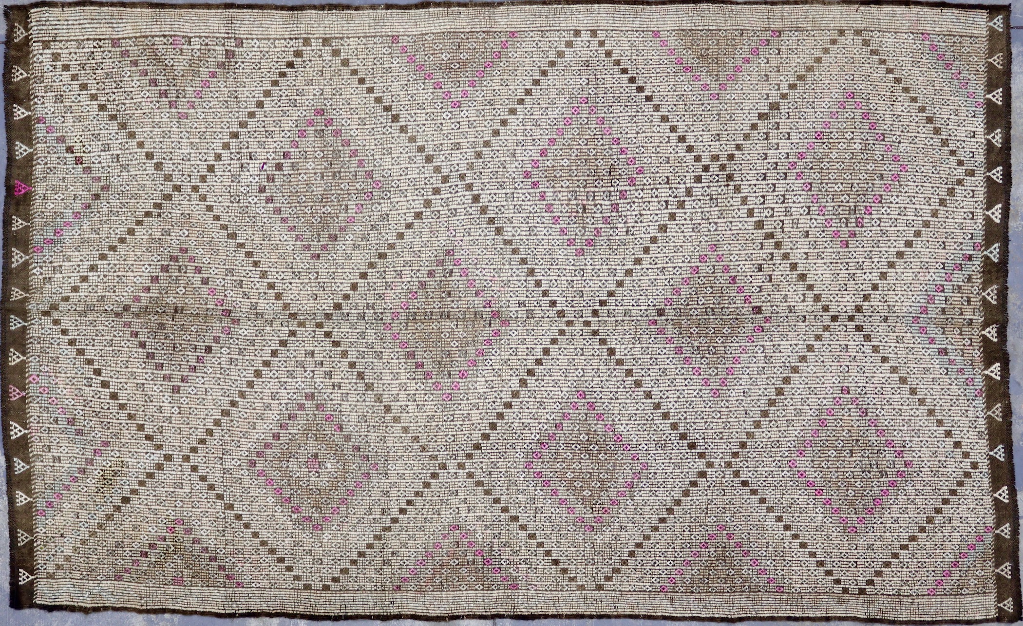 KL2772 VINTAGE 1990s TURKISH YORUK ZILI KILIM RUG 6' X 9'10