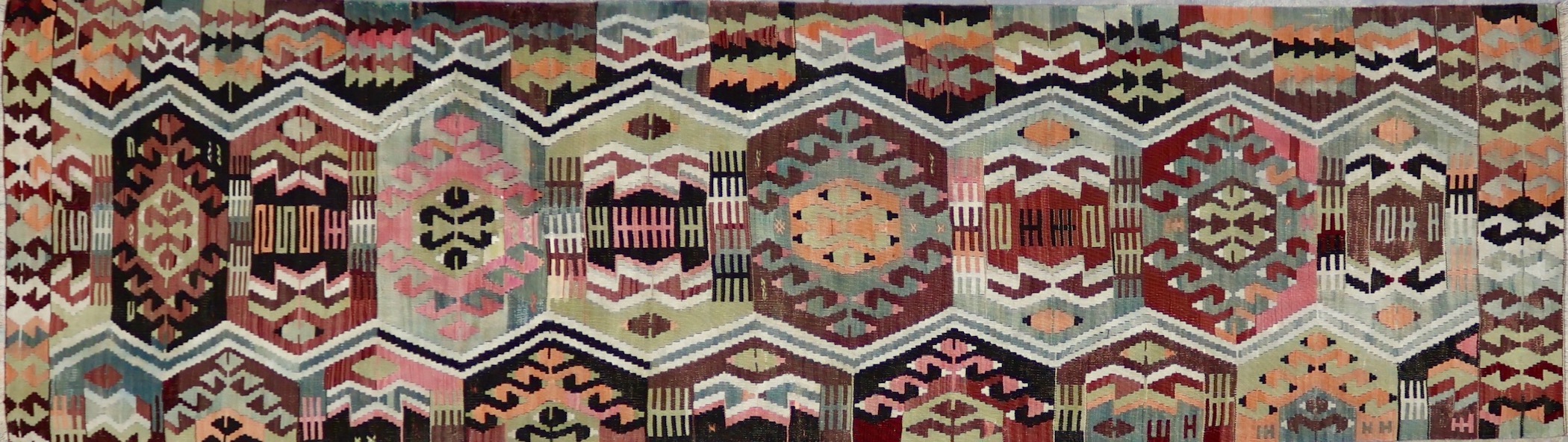 KL5709 VINTAGE 1970s TURKISH ESME KILIM RUNNER 2'8