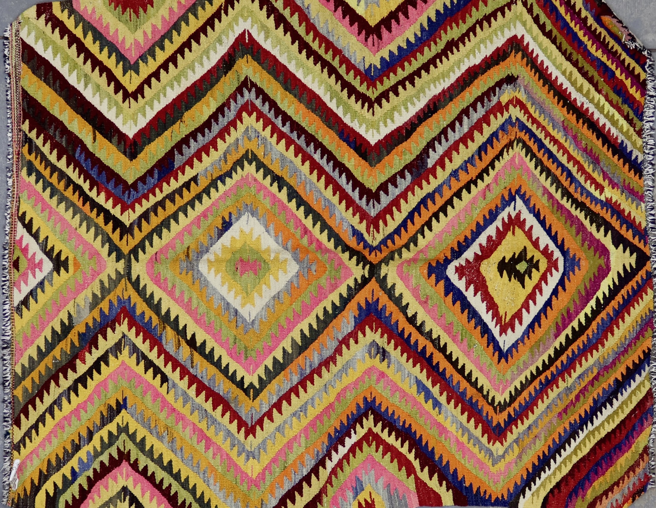 KL3253 VINTAGE 1940s TURKISH KILIM RUG 4'8