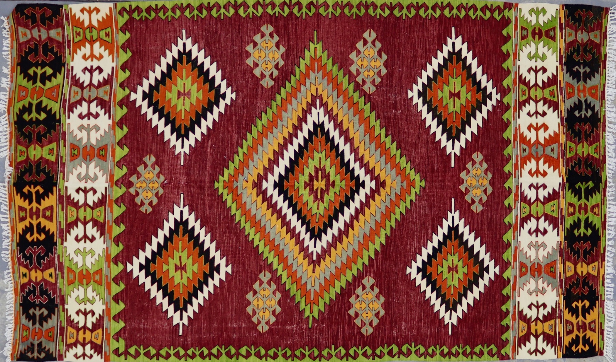 KL5139 VINTAGE 1980s TURKISH ESME KILIM RUG 5'8