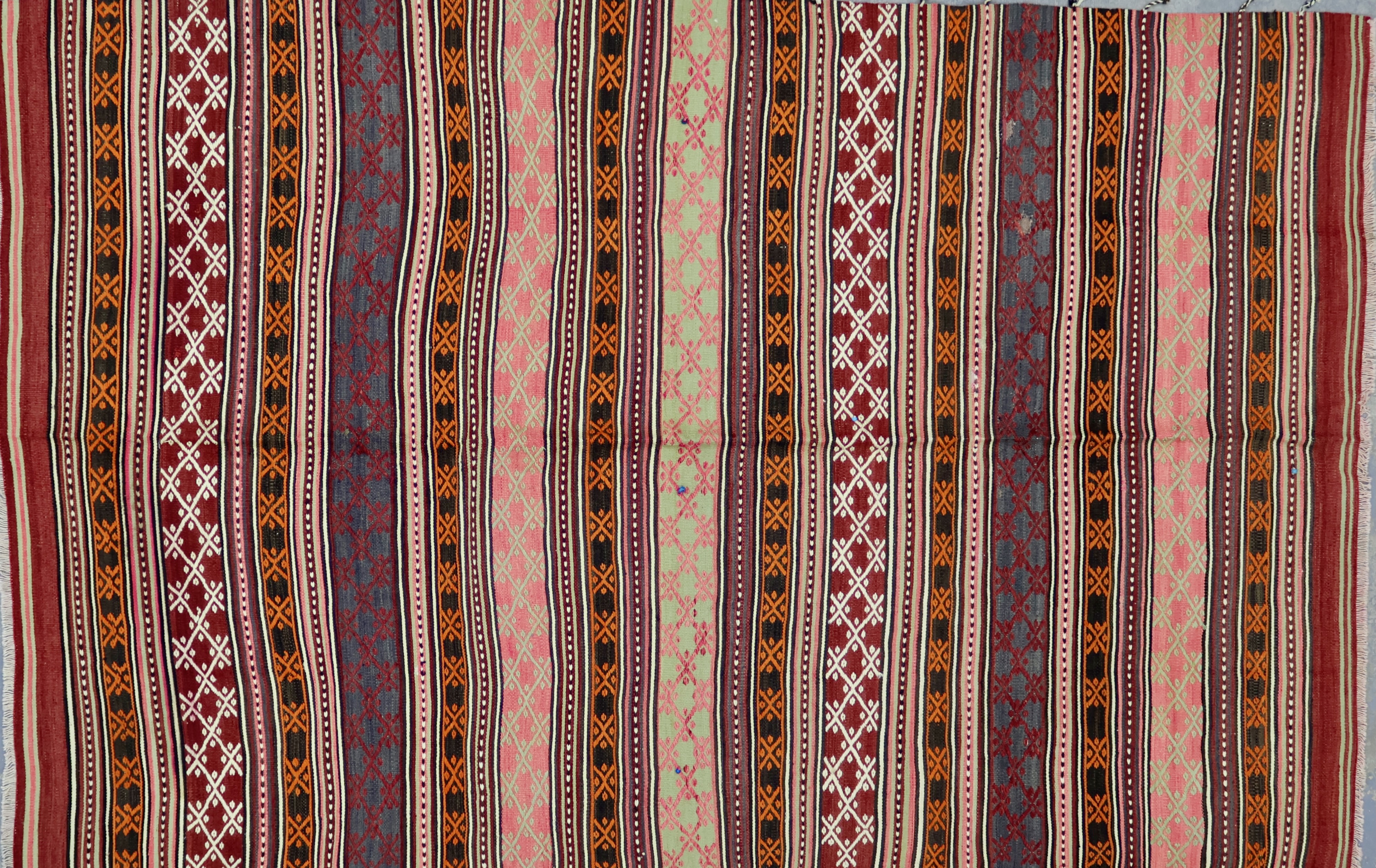 KK344 VINTAGE TURKISH BALIKESIR CICIM KILIM RUG 5'4