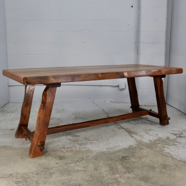 TB407B OLAVI HANNINEN DESIGN OAK SLAB TABLE 6'7 *AT MARKET HILL IN ROUND TOP, TX*