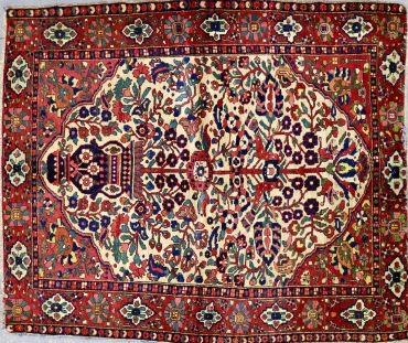 CR8057 VINTAGE PERSIAN KERMAN RUG 5' X 6'