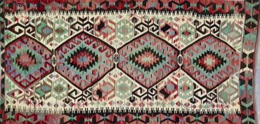 TK1499 VINTAGE 1970s TURKISH ESME KILIM 4'10