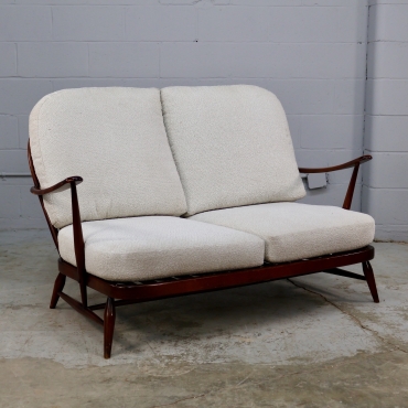 SOF114 ERCOL DESIGNER BOUCLE LOVESEAT (SET AVAILABLE)