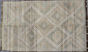 KL2760 RECLAIMED VINTAGE 1980s TURKISH KONYA ZILI KILIM RUG 5'11