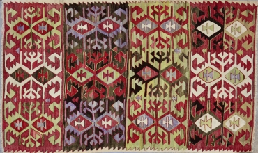 KL5441 VINTAGE TURKISH KONYA KILIM RUG 3'7