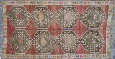 CR8525 VINTAGE 1960s TURKISH KARS RUG 6'5