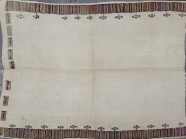 KK332 VINTAGE 1950s TURKISH SOFRA KILIM RUG 5' X 6'8