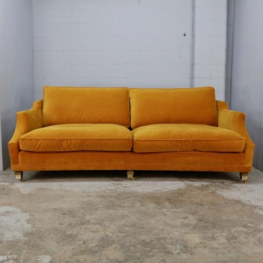 SOF343 ITALIAN MOHAIR VELVET SOFA IN YELLOW