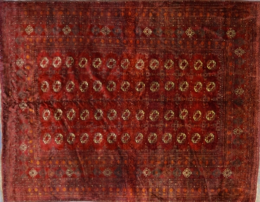 CR8339 VINTAGE 1950s TURKOMAN TEKKE RUG 6'10