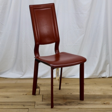 CHR889 ITALIAN RED LEATHER DINING CHAIR