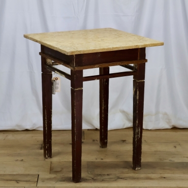 TB611 WOOD SIDE TABLE WITH MARBLE TOP