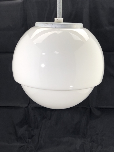 LG214 - Model E - Mid Century White Glass Cafe Light