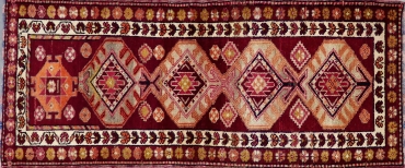 CR8109 VINTAGE 1960s KURDISH HERKI RUNNER 3' X 7'1