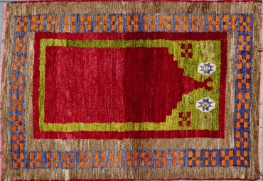 SH483 VINTAGE 1940s TURKISH KONYA PRAYER RUG 3'2