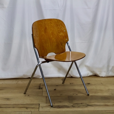 CHR574 FOLDING WOOD CHAIR WITH METAL FRAME