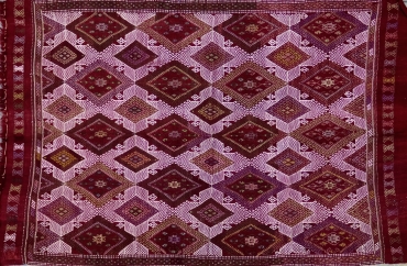 KL5691 VINTAGE 1970s TURKISH KONYA KILIM RUG 4'10