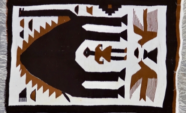 KL8345 VINTAGE PERUVIAN SIIRT KILIM RUG 3' X 4'10