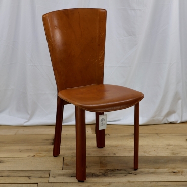 CHR272 ITALIAN RUST LEATHER DINING CHAIR