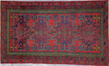 KL8583 VINTAGE 1980s CAUCASIAN SUMAK RUG 4'9