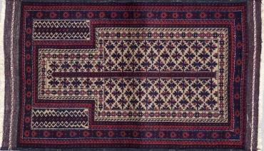 SH3 VINTAGE 1980s AFGHAN BALUCH RUG 2'8