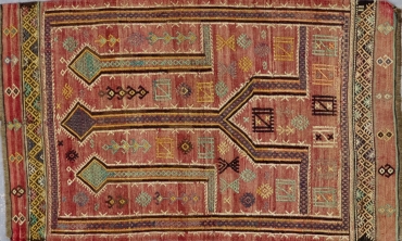 KL2454 VINTAGE 1970s TURKISH BAYBURT KILIM 2'11