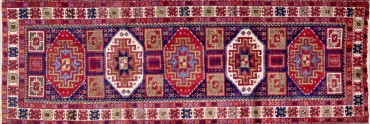 HR173 VINTAGE 1980s CAUCASIAN SHIRVAN RUNNER 3'2