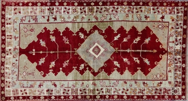KH82 ANTIQUE TURKISH RUG 4'10