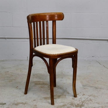 CHR681 THONET WOOD CHAIR WITH LINEN SEAT