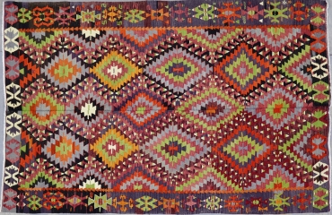 KL4811 VINTAGE 1990s TURKISH ESME KILIM RUG 6'3