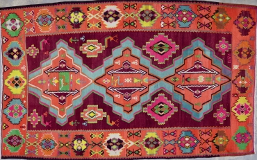 KL8448 VINTAGE AZERBAIJANI NAKCHIVAN KILIM RUG DATED 1978 8'2
