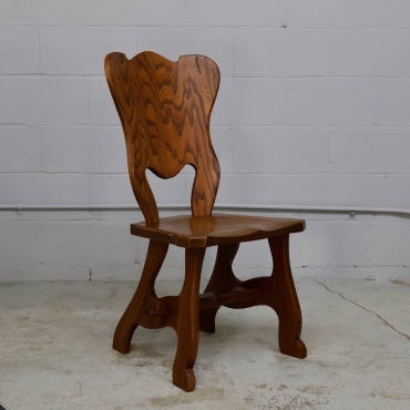 CHR608 BRUTALIST SOLID OAK DINING CHAIRS