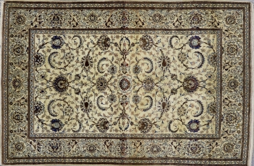 SH65 NEARLY-ANTIQUE 1930s PERSIAN NAIN RUG 4'6