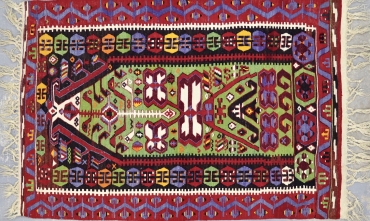 KL3819 VINTAGE 1960s TURKISH ELMADAG KILIM RUG 3'9