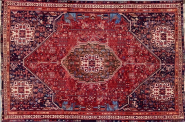 CR8463 VINTAGE 1990s IRANIAN SHIRAZ RUG 5'5