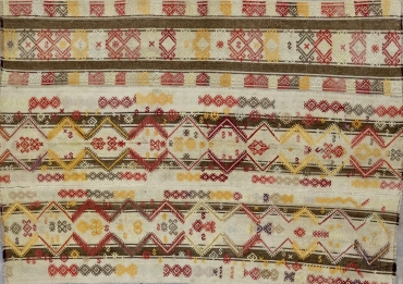 KL5974 VINTAGE 1960s TURKISH KONYA CICIM KILIM RUG 5'11