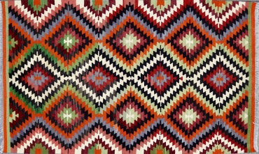 KL4762 VINTAGE 1960s TURKISH KILIM 4' X 6'7