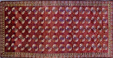 CR8650 VINTAGE 1940s TURKOMAN TEKKE RUG 7'7