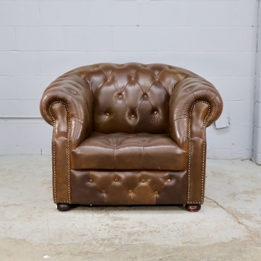 CHR494 CHESTERFIELD BRAND LEATHER ARMCHAIRS (SET AVAILABLE)