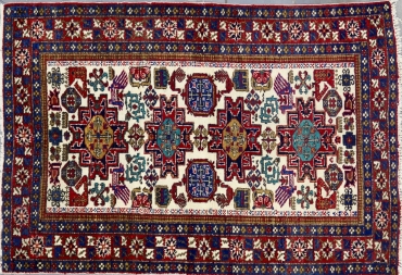 CR3131 VINTAGE 1970s PERSIAN KARAJA RUG 3'6
