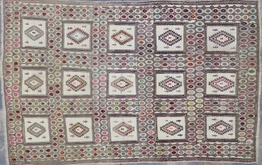 KL8445 ANTIQUE TURKISH OBRUK CICIM KILIM RUG 5'10