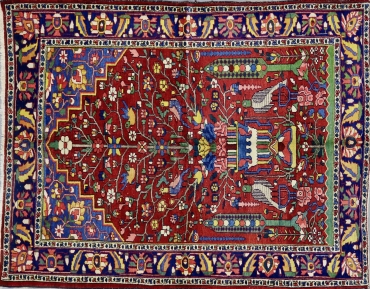 CR8049 VINTAGE PERSIAN RUG 4'11