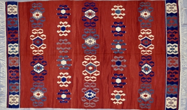 TK196 VINTAGE TURKISH KONYA KILIM RUG 6'8