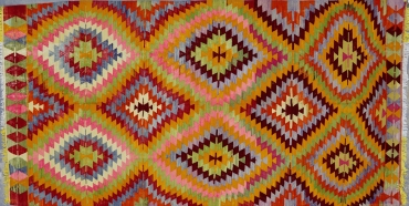 KL8532 VINTAGE 1970s TURKISH AFYON KILIM RUG 5'9