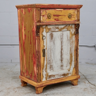 CB532 SMALL DISTRESSED WOODEN CABINET