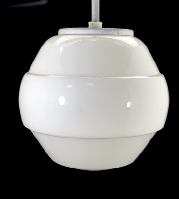 LG214 - Model C - Mid Century White Glass Cafe Light